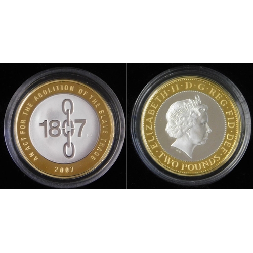 132 - Great Britain 2007 Silver Proof £2, Bicentenary of the Abolition of the Slave Trade in Royal Mint bo... 