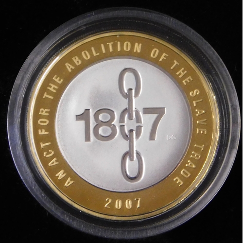 132 - Great Britain 2007 Silver Proof £2, Bicentenary of the Abolition of the Slave Trade in Royal Mint bo... 