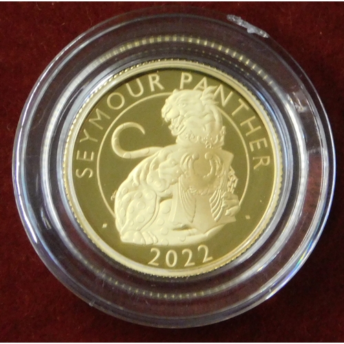 14 - Gold 2022 United Kingdom Seymour Panther, quarter ounce Proof coin
