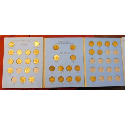 150 - Whitman Great Britain Folders 1/-, 3d Brass, 1/2ds (3), 1d (4). Some part filled (9)