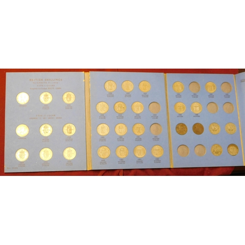 150 - Whitman Great Britain Folders 1/-, 3d Brass, 1/2ds (3), 1d (4). Some part filled (9)