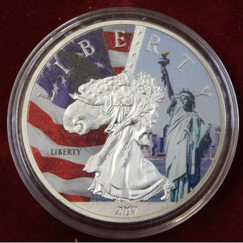 164 - USA 2017 Liberty Dollar (Proof), United Kingdom £5 (4) Greenwich 1999/2000, 2002 QEII Jubilee (2), 1... 