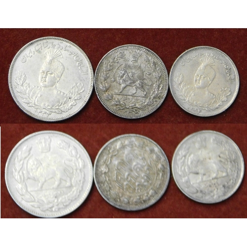 196 - Iran 1913 - 1000 Dinars, 1915 1000 Dinars and 1913 2000 Dinars, higher grades, silver (3) Retail £45