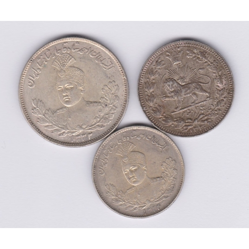 196 - Iran 1913 - 1000 Dinars, 1915 1000 Dinars and 1913 2000 Dinars, higher grades, silver (3) Retail £45