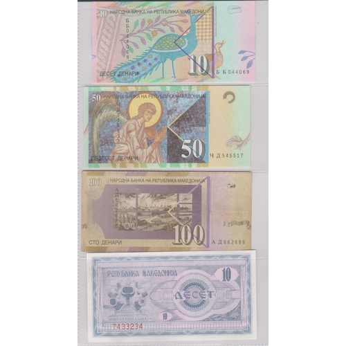 207 - Macedonia - Small batch of (9 notes) P1,P2,P3,P14a,9a 109, P14, P15. All AUNC, P16 VF