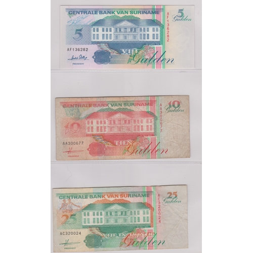 211 - Suriname 1963-2000 - Collection of (23 notes) VF to AUNC 2000s, Birds AUNC to 5000 Gild (152)