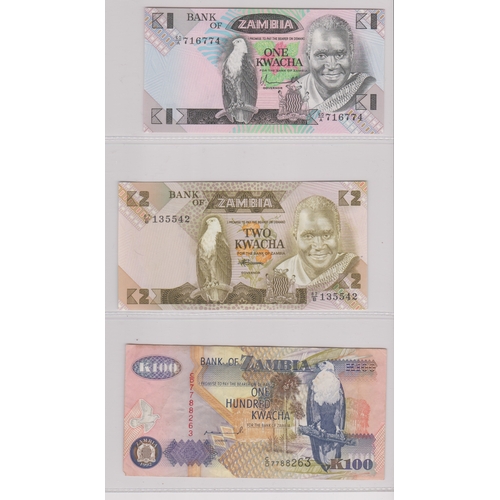 220 - Zambia 1968-1992 - Range of notes, VG to AUNC (9)