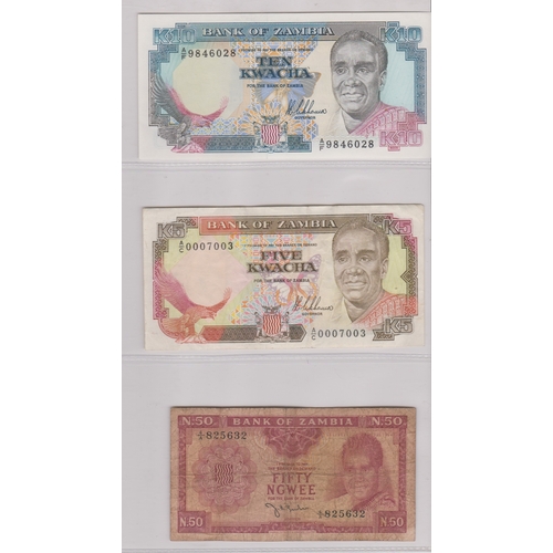 220 - Zambia 1968-1992 - Range of notes, VG to AUNC (9)