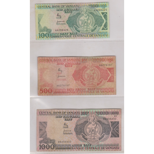 229 - Vanuatu 1982-1995 - Small range of (6 notes) VG to EGVF (6) P1-P8