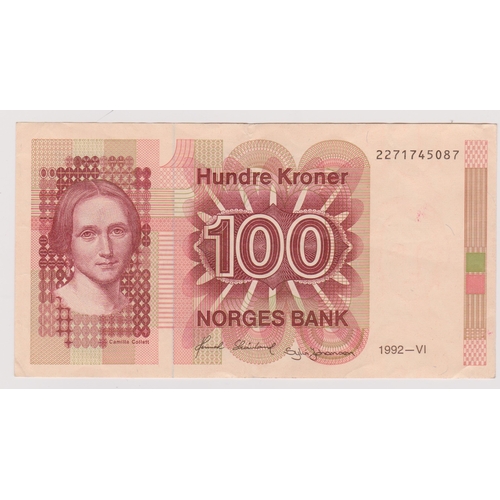 265 - Norway 1992 100 Kroner, Pick 43d GVF