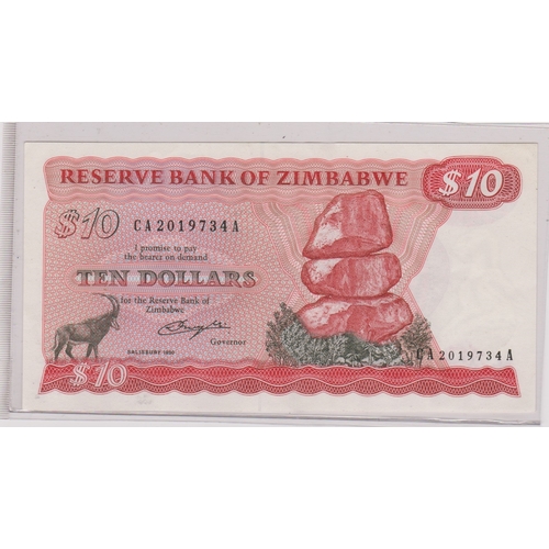 267 - Zimbabwe 1980,  Ten dollars, ref P3a, grade GEF, scarce