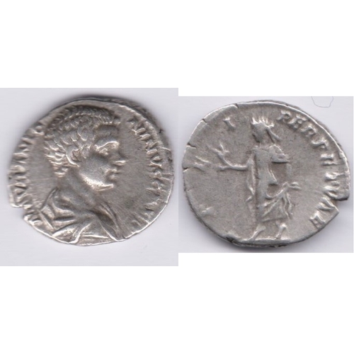 33 - Roman - Caracalla A.D. 198-217 Silver denarius, rev: SPEI PERPETVAE, Spes advancing. RCV 6680, VF st... 