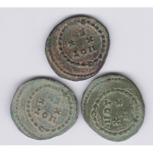 36 - Roman - Maxentius A.D. 307-312 Billon third follis, a group of (3). Rev: type VIT/XX/FEL in five lin... 