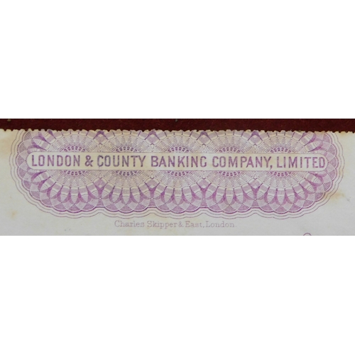 440 - London & County Banking Co Ltd, Rye, used order RO 19.9.05 printer Charles Skipper & East