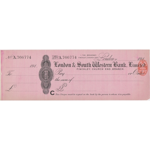 454 - London & South Western Bank Ltd., Finchley Church End Branch, Mint order with C/F RO 27.2.11, black ... 