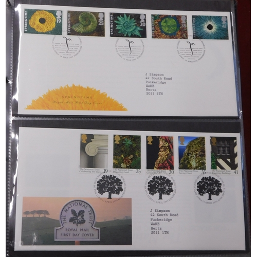 514 - Great Britain 1993-1998 W.H. Smith FDC album with 56 covers posted to the same destination