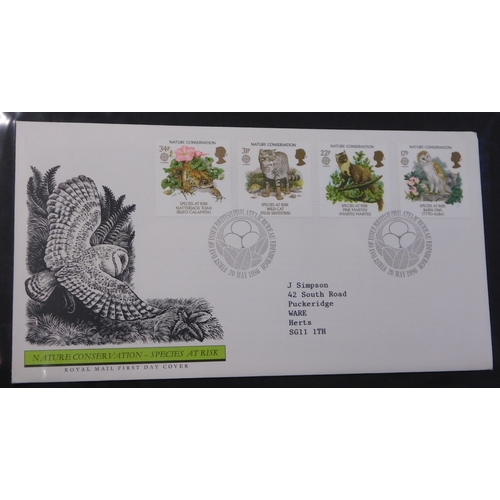 536 - Great Britain 1983-86 FDC album with (50) covers neatly addressed to same destination