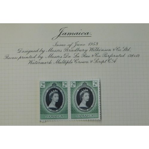 538 - British Commonwealth 1953 Coronation album with commemorative issues in m/m pairs