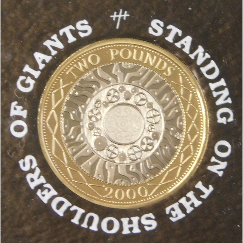 6 - 2000 United Kingdom Royal Mint Proof set Millenium £5 to 1p, (10 coins). Royal Mint case with certif... 