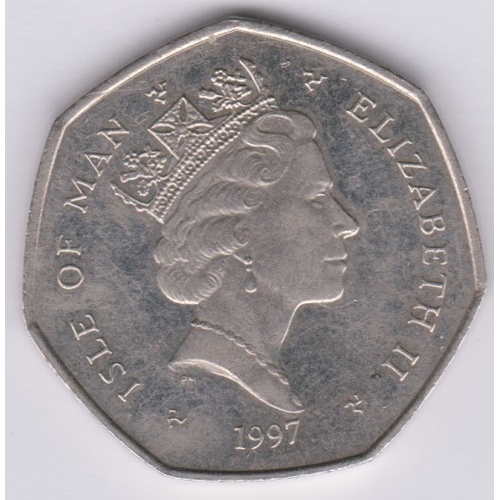 62 - Isle of Man 1997 50 Pence, 27.3mm, GEF+