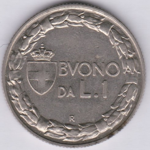 63 - Italy 1922R Lira, KM62, AUNC