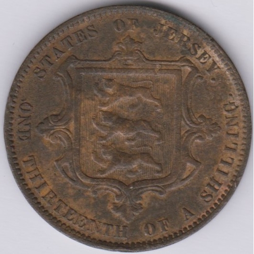 66 - Jersey 1870 one thirteenth of a Shilling, GVF/NEF with considerable lustre