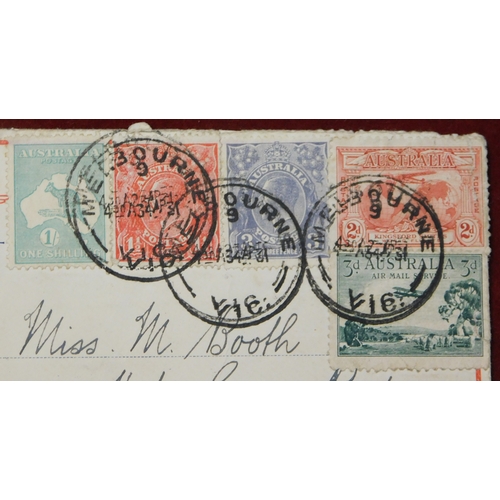 701 - Australia 1931 Airmail envelope commemorating the 1st Airmail Service Australia to the UK annotated ... 