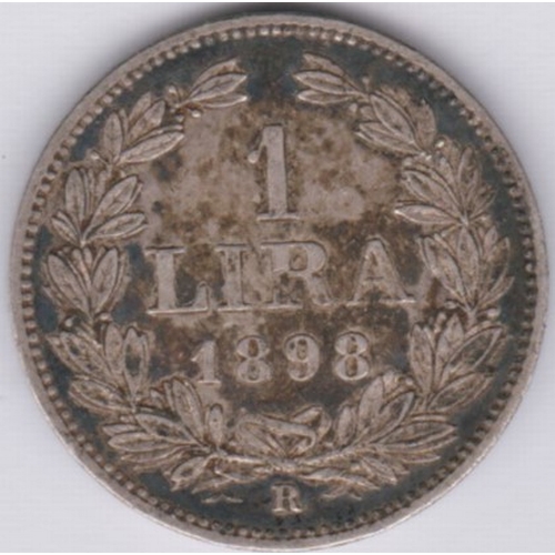 71 - San Marino 1898E 1 Lire, Silver, KM4, EF