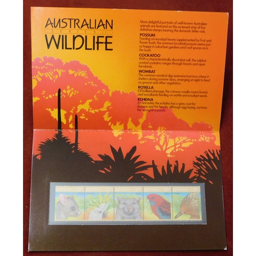 713 - Australia 1981-1987 Flora & Fauna presentation packs 1981 Wildlife x4 presentation packs, 1986 Nativ... 