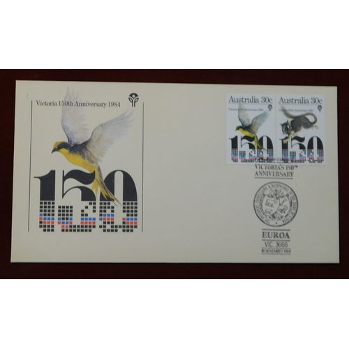 717 - Australia 1984 150th anniv of Victoria Australian Post Pack of 6 unaddressed FDCs with SG 959-960 is... 