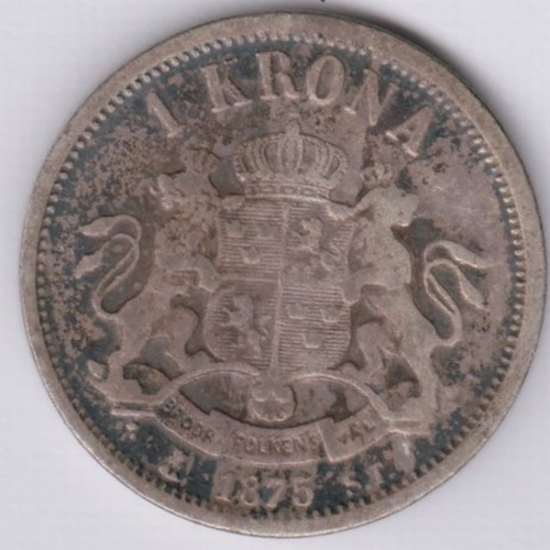 72 - Sweden 1875 ST Krona, KM741, GVF