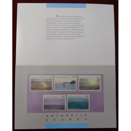 723 - Australian Antarctic Territory 1979-1988 x8 presentation packs, all different. Includes Ships, Scene... 