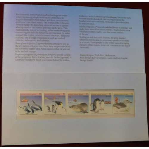 723 - Australian Antarctic Territory 1979-1988 x8 presentation packs, all different. Includes Ships, Scene... 