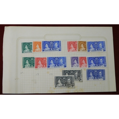 732 - British Commonwealth 1937 Coronation m/m sets (20) all different, plus some used oddments. Cat £68.5... 