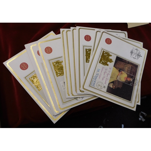 747 - Royalty/Commonwealth - A spectacular range of gold 5th Anniversary of  First Day Cover, 100 years of... 