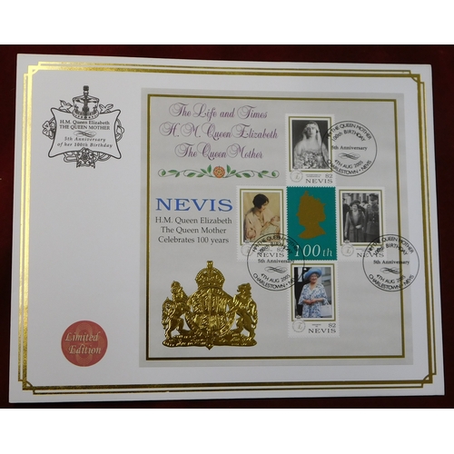 747 - Royalty/Commonwealth - A spectacular range of gold 5th Anniversary of  First Day Cover, 100 years of... 