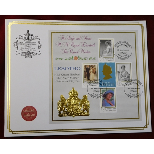 747 - Royalty/Commonwealth - A spectacular range of gold 5th Anniversary of  First Day Cover, 100 years of... 