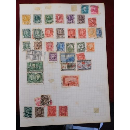 755 - Canada 1898-1955 70+ used stamps on 3 old time album pages