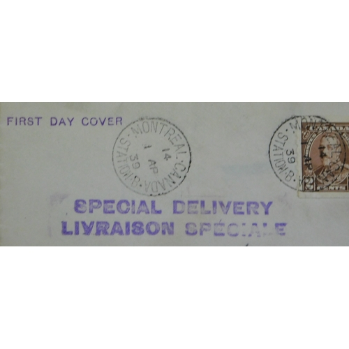 758 - Canada 1939 Special Delivery FDC pencil addressed cancelled 1.4.39 Montreal Canada Station B on SG S... 