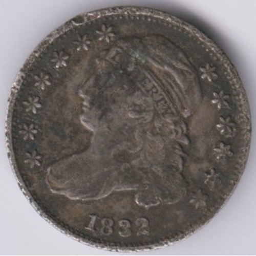 76 - USA 1832 Dime, reduced size issue, Liberty, cap, VF