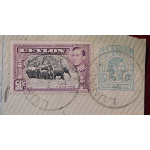 760 - Ceylon 1957 pre-paid 20c Air Letter posted registered to London cancelled 12.6.57 Lunawa on 20c post... 