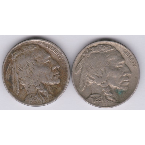 77 - USA 1913 Nickel AVF, and 1935 fine (2)