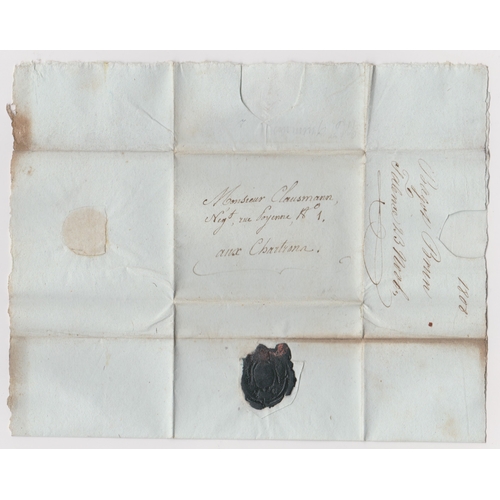 811 - France 1808 Postal History EL dated 23 Nov 1808 Talence, posted to Chartron. No postage marks or can... 