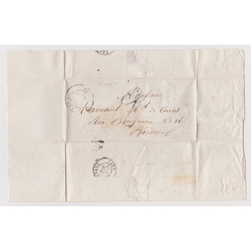 839 - France 1850 Postal History EL dated 17 March 1850 Eymet posted to Bordeaux black 2 rang Eymet (23)/2... 