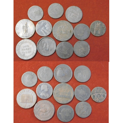 88 - Tokens mixed lot with 1812-15 Penny (4) and Halfpenny (8). Poor to fine (12) 2.4 Kilos
