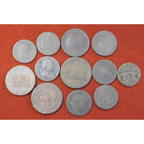 88 - Tokens mixed lot with 1812-15 Penny (4) and Halfpenny (8). Poor to fine (12) 2.4 Kilos