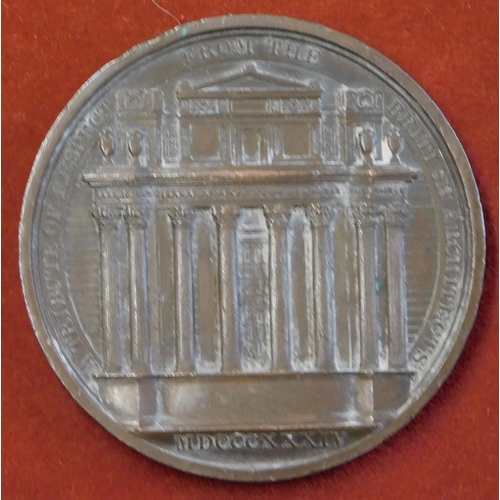 92 - John Soane Broze Medallion (Date) Architectural Medallion .cm, GVF, Scarce