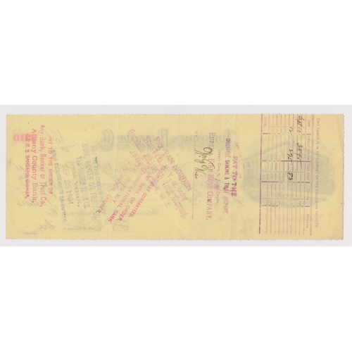 286 - USA Adirondack National Bank, Saranac Lake N.Y, used order 20 Sept 1904, black on Yellow,  V-Adirond... 