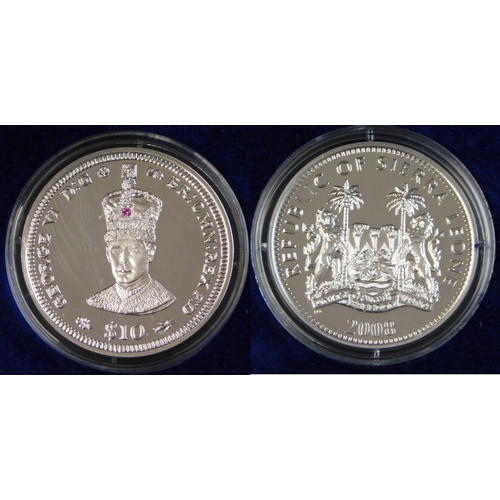 170 - 2008 King George VI silver proof crown with Ruby coin, London mint box and certificate