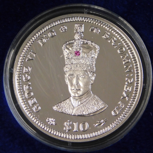 170 - 2008 King George VI silver proof crown with Ruby coin, London mint box and certificate